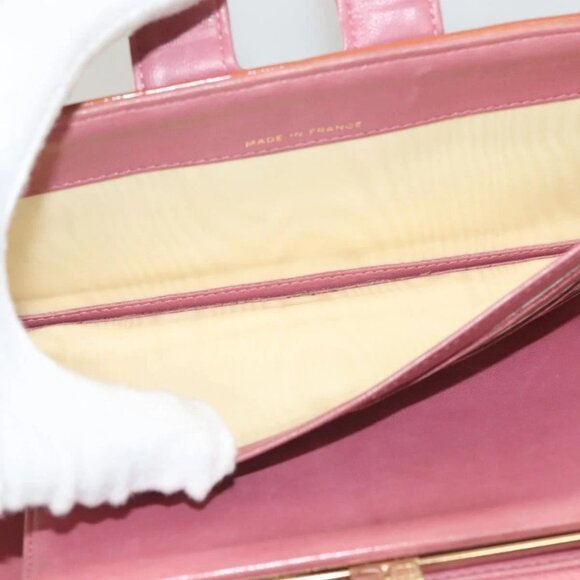 CHANEL Clutch Bag Enamel Pink Gold CC Auth - Picture 15 of 16